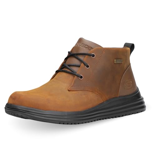 Skechers Men's Hands-Free Slip-ins Proven Conklin Stiefelette, Dark Brown Leather von Skechers