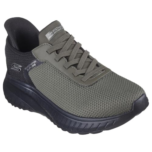 Skechers Herren Hands Free Slip Bobs Squad Chaos-Balanced Edge Sneaker, Oliv/Blatt für Mich (Leaf It to Me), 42 EU von Skechers