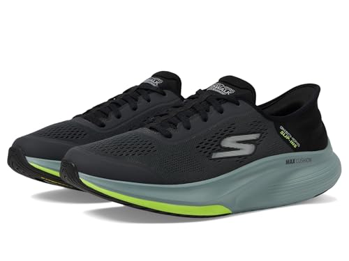 Skechers Herren Go Max Walker Next Generation Sneaker, Charcoal and Black Textile Synthetic, 46 EU von Skechers