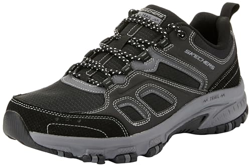 Skechers Herren Hillcrest Pure Escape Trekking Low Cut, Schwarzer Synthetik-Textil-Holzkohle-BES, 39.5 EU von Skechers