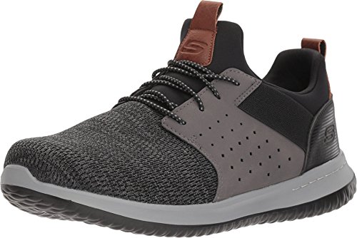 Skechers Herren Klassische Passform-delson-Camden Sneaker, Schwarz Grau, 41.5 EU Weit von Skechers