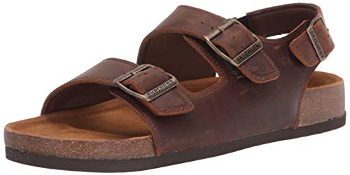 Skechers Herren Krevon Molded Footbed Sandale, Crazy Horse Dark Brown 001, 41 EU von Skechers