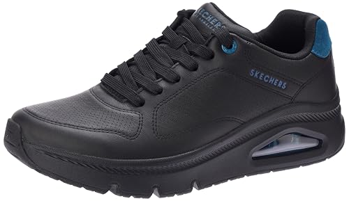 Skechers Herren Leder mit Zierstich Fashion La Low Top, Schwarz , 45 EU von Skechers