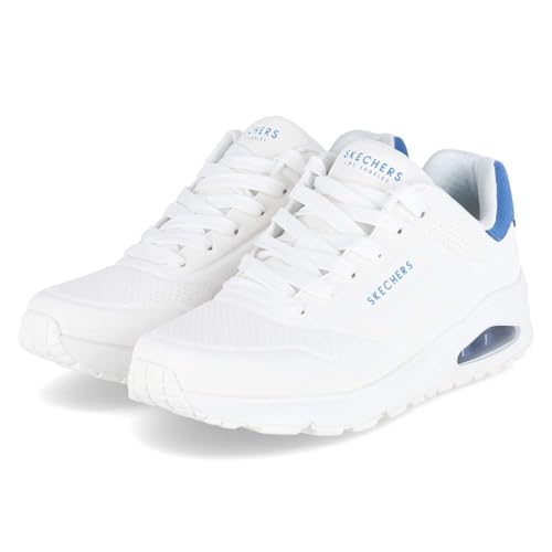 Skechers Herren Low-Top Sneaker UNO Suited ON AIR, Männer Sneakers,atmungsaktiv,Halbschuhe,straßenschuhe,Strassenschuhe,Weiß WBL,45 EU von Skechers