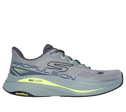 Skechers Herren Max Cushioning Propulsion Sneaker, Gray and Multi Textile/Synthetic, 45 EU von Skechers