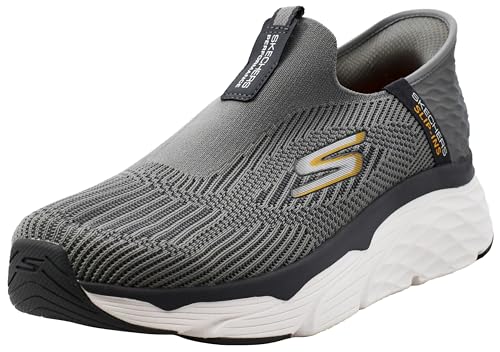 Skechers Herren Max Cushioning Slip-In-Athletic Slip-on Laufschuhe Walking Schuhe mit Memory-Schaum Sneaker, Hellgrau, 43 EU von Skechers