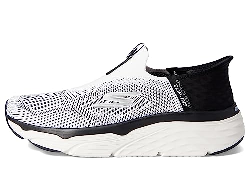 Skechers Herren Max Cushioning Slip-ins – Athletische Slip-on-Laufschuhe mit Memory-Schaum Sneaker, Weiß/Schwarz, 42 EU von Skechers
