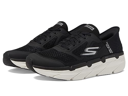 Skechers Herren Max Cushioning Slip-Ins – Athletic Workout Running Walking Schuhe mit Memory Foam Sneaker, Schwarz/Weiß, 41 EU Weit von Skechers