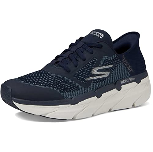 Skechers Herren Max Dämpfung Slip-Ins Athletic Workout Running Walking Schuhe mit Memory Foam Sneaker, Marineblau, 44 EU von Skechers