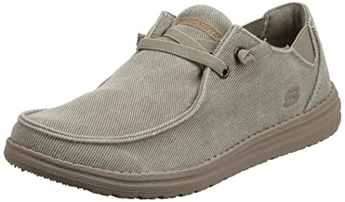 Skechers Herren Melson-Raymon Canvas-Slipper Mokassin, Taupe, 41 EU von Skechers