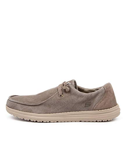 Skechers Herren Melson Raymon Sneaker, Khaki Canvas, 40.5 EU von Skechers