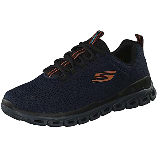 Skechers Herren 232136 NVBK Sneaker, Navy Mesh/Orange Trim, 39 EU von Skechers