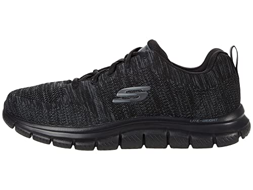 Skechers Herren Track-Front Runner 232298 BBK Sneaker, Black Knit/Black Trim, 39 EU von Skechers