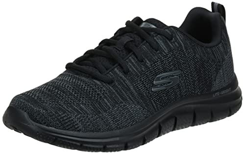 Skechers Herren Track-Front Runner 232298 BBK Sneaker, Black Knit/Black Trim, 45 EU von Skechers