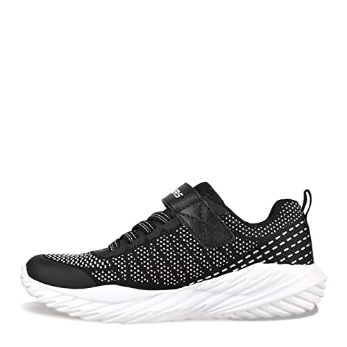 Skechers Herren Nitro Sprint KARVO Sneaker, Black & Silver Textile & Trim/Lime Trim, 33 EU von Skechers