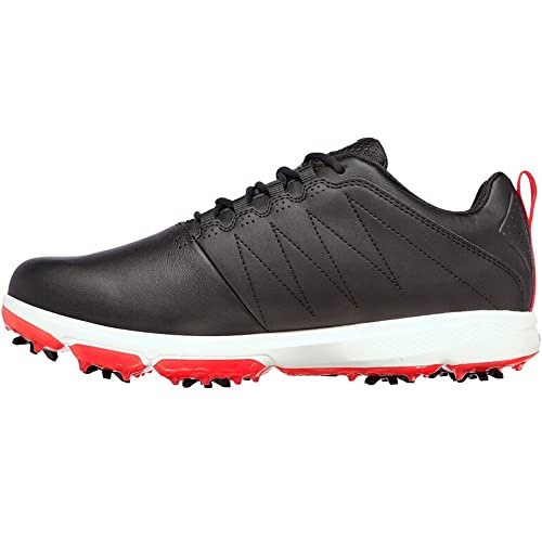 Skechers Herren Pro 4 Legacy Spiked Leder Golfschuhe - Schwarz/Rot - UK 8.5 von Skechers