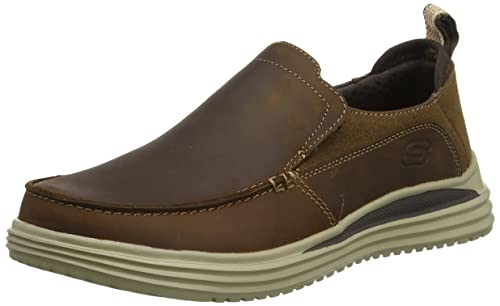 Skechers Herren Bewährter Relander Sneaker, Dark Brown Leather, 44 EU von Skechers
