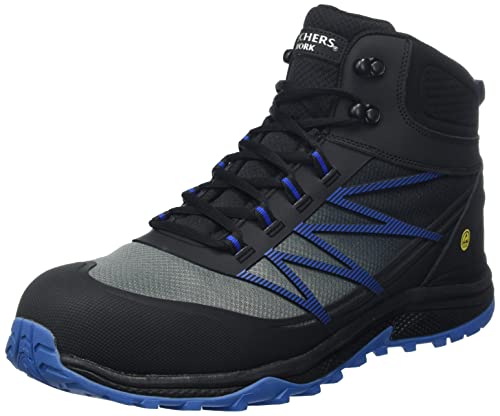 Skechers Herren Puxal Firmle Esd Composite Safey Toe Shoe Bau Schuhe, Black Blue, 39.5 EU von Skechers