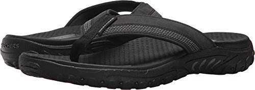 Skechers Herren Reggae Cobano Zehentrenner, Black Leather, 41 EU von Skechers