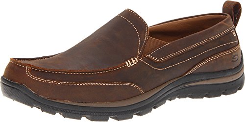 Skechers Herren Superior-Gains 63697 Moc Toe Slip On, Dunkelbraun, 50.5 EU von Skechers