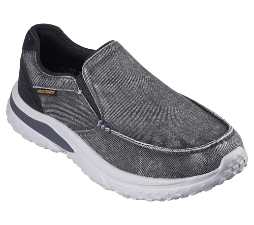 Skechers Herren Relaxed Fit: Solvano - Varone Slip-On Loafers, Schwarz, 45.5 EU von Skechers