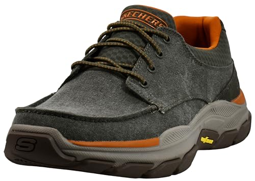 Skechers Herren Respected-Loleto Moc Toe Bungee Lace Slip On, Oliv/Blatt für mich (Leaf It to Me), 45 EU von Skechers