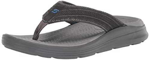 Skechers Herren Sargo Point Vista Flipflop, Charcoal Knitted Mesh, 45 EU von Skechers