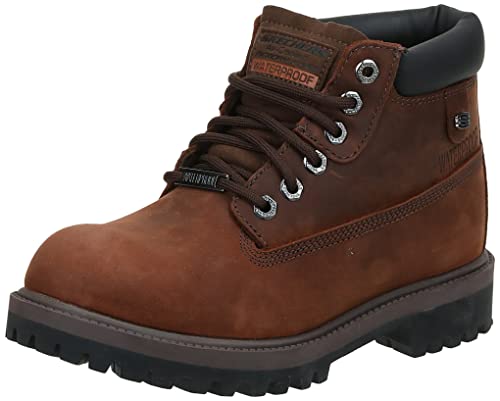 Skechers Herren Sergeants Verdict Kurzschaft Stiefel, Dark Brown Waterproof Crazyhorse Leather, 40 EU von Skechers