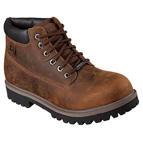 Skechers Herren Sergeants Verdict Kurzschaft Stiefel, Dark Brown Waterproof Crazyhorse Leather, 41 EU von Skechers