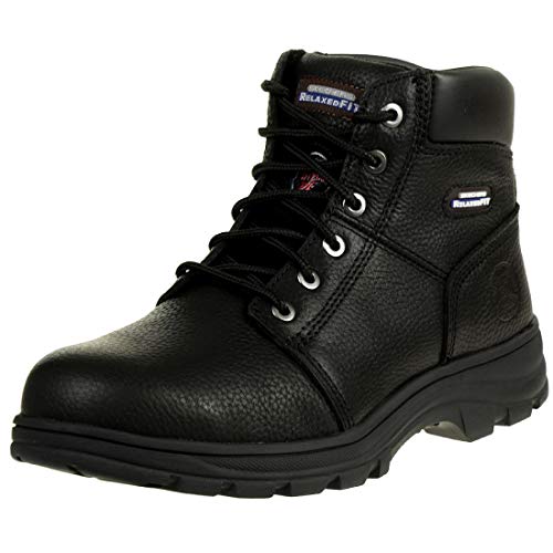 Skechers Herren Workshire Kampfstiefel, Black Embossed Leather, 41 EU von Skechers