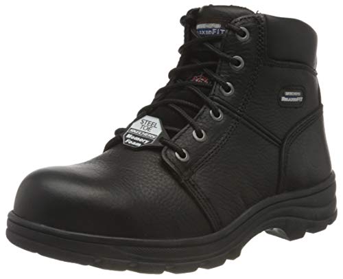 Skechers Herren Workshire Kampfstiefel, Black Embossed Leather, 42 EU von Skechers