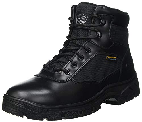 Skechers Herren Sicherheitsstiefel, Leder, Black Leather W Textile, 43 EU von Skechers