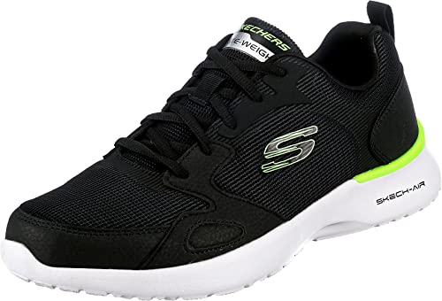 Skechers Herren Skech-air Dynamight Venturik Sneaker, Black Synthetic Textile Lime Trim, 42 EU von Skechers