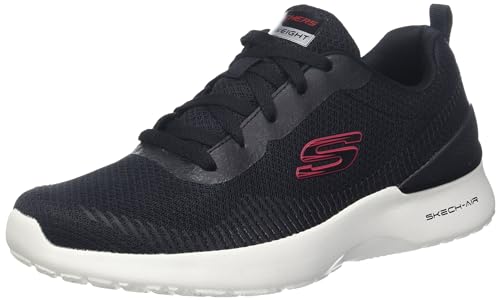 Skechers Herren Skech-air Dynamight Bliton Sneaker, Schwarzes Netzgewebe, roter Rand, 42.5 EU von Skechers