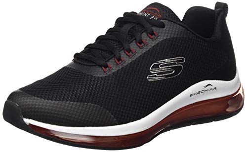 Skechers Herren Skech-air Element 2.0 Lomarc Sneaker, Black Mesh Red Synthetic Trim, 41 EU von Skechers