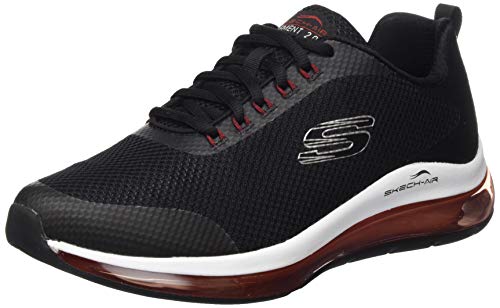 Skechers Herren Skech-air Element 2.0 Lomarc Sneaker, Black Mesh Red Synthetic Trim, 41.5 EU von Skechers