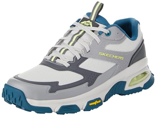 Skechers Herren Skech-air Sleek Envoy Sneaker, Graues Leder Synthetik Textil Aqua Trim, 40 EU von Skechers