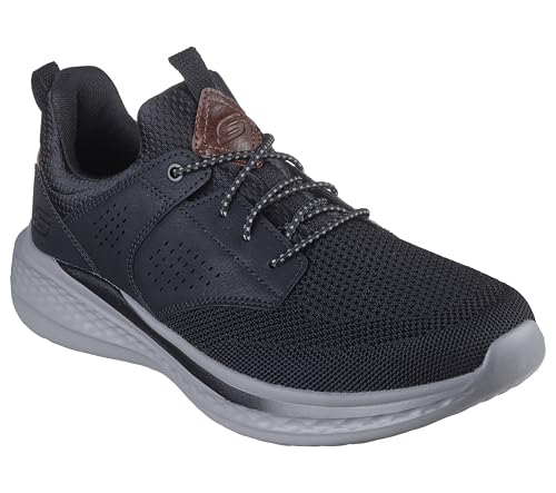 Skechers Herren Slade-Breyer 210892 Gestrickte Netz-Bungee-Spitze mit Viertelkäfig-Slipper, Schwarz, 48.5 EU X-Weit von Skechers