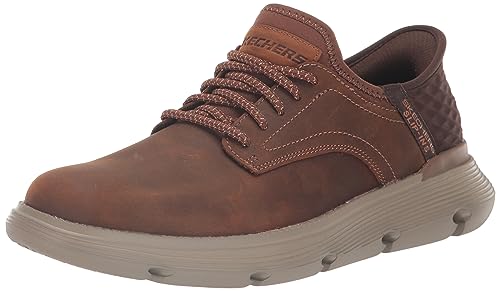 Skechers Herren Slip-ins Garza-Gervin Casual Slip-on Schuhe Mokassin, Dark Brown Leather, 49.5 EU Weit von Skechers