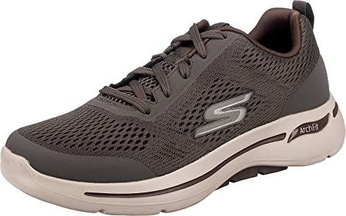 Skechers Herren Sneaker, Taupe Textile Synthetic Trim, 45.5 EU von Skechers