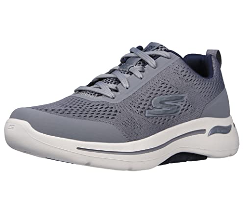 Skechers Herren Gowalk Arch Fit-athletischer Workout-wanderschuh mit Luftgekühltem Schaumstoff Sneaker, Grau/Marineblau, 43.5 EU von Skechers