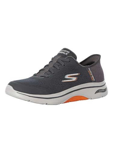 Skechers Herren Sports Shoes, Charcoal and Orange Textile/Synthetic, 46 EU von Skechers