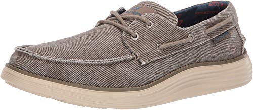 Skechers Herren Status 2.0 Lorano Mokassin, Taupe Canvas, 40 EU von Skechers