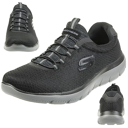 Skechers Herren Summits-52811 Sneaker, Black Mesh Charcoal Trim, 39 EU von Skechers