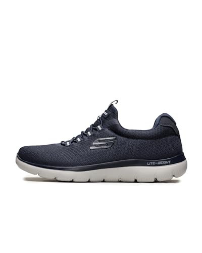 Skechers Herren Summits Slip On Sneaker, Navy Mesh Trim, 46 EU von Skechers