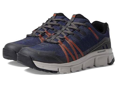 Skechers Herren Summits at Twin Bridges Sneaker, Navy Synthetic/Textile/Orange Trim, 39.5 EU von Skechers