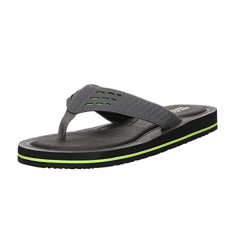 Skechers Herren Tocker Saga Bora Schiebe-Sandalen, Charcoal Pu Lime Trim, 41 EU von Skechers