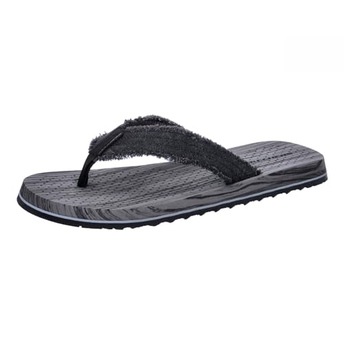 Skechers Herren Tantra Sandalen, Schwarz Leinen, 44 EU von Skechers