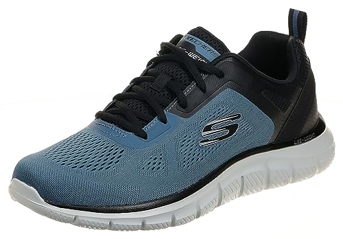 Skechers Herren Track BROADER Sneaker, Blue Mesh/Pu/Black Trim, 41 EU von Skechers