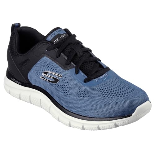 Skechers Herren Track Broader Sneaker, Blau Blau Mesh Pu Schwarz Trim, 46 EU von Skechers